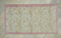 Pink & Beige Floral Vintage Handmade Oushak Rug,3.7x6.5 Ft,Wool Turkish Carpet Rugs