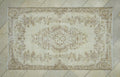 Floral Pattern Neutral Wool Turkish Carpet Rug,4x6.5 Ft,One Of A Kind Oushak Rugs.