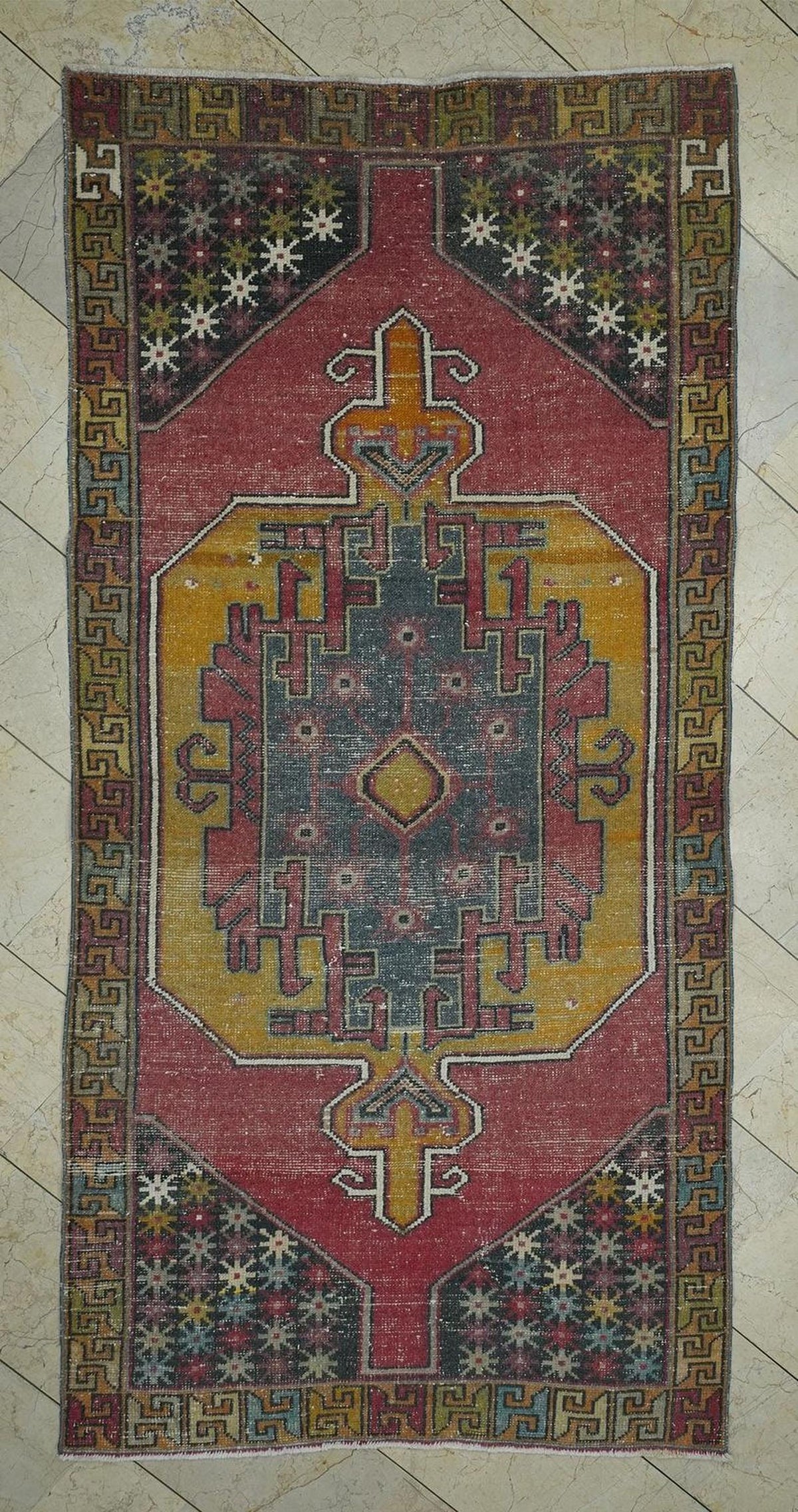 Antique Multi Colors Vintage Turkish Carpet Rug,3.9x8.3 Ft,Home Living Decor Rugs.