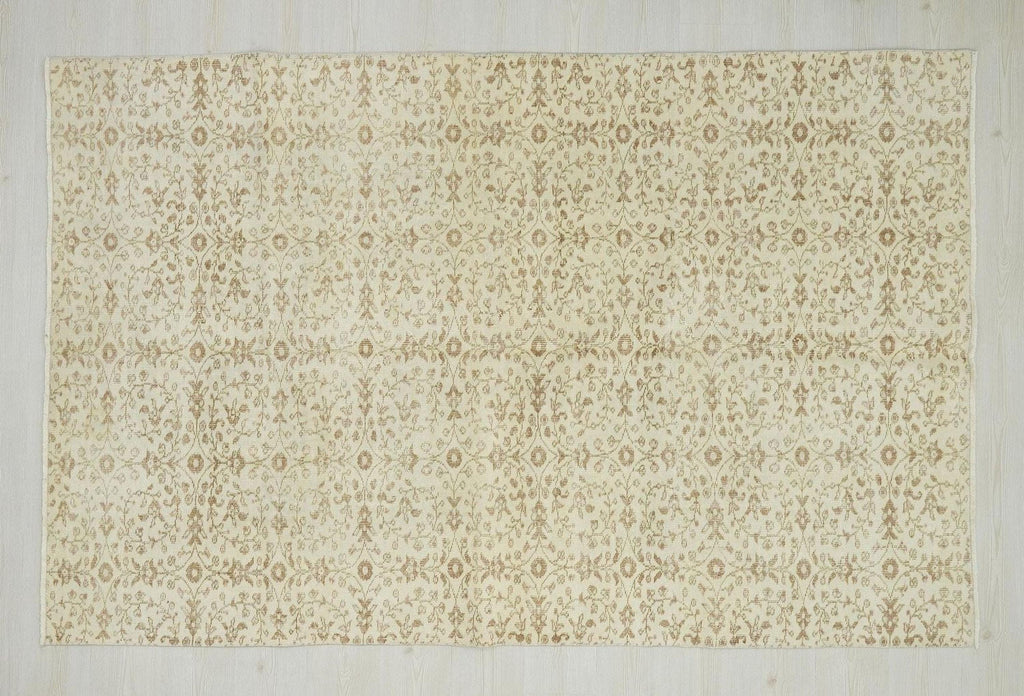 5x8 Mid-Century Modern Oushak Rug: Handmade Wool Turkish Carpet