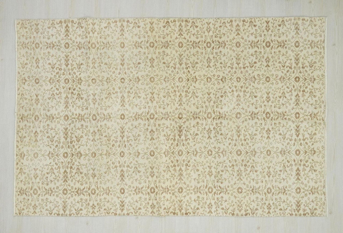 5x8 Mid-Century Modern Oushak Rug: Handmade Wool Turkish Carpet