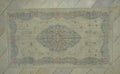 Small Vintage Oushak Rug: Beige Gray Turkish Wool Carpet (4.7x8.2 ft)