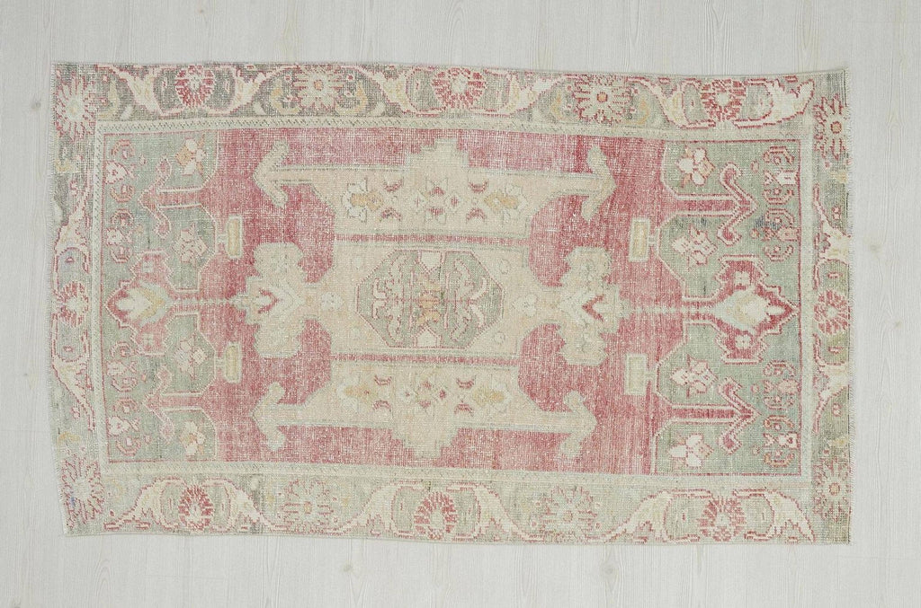 4x6 Vintage Turkish Oushak Rug: Handmade Wool, Mid-Century Modern Rugs.