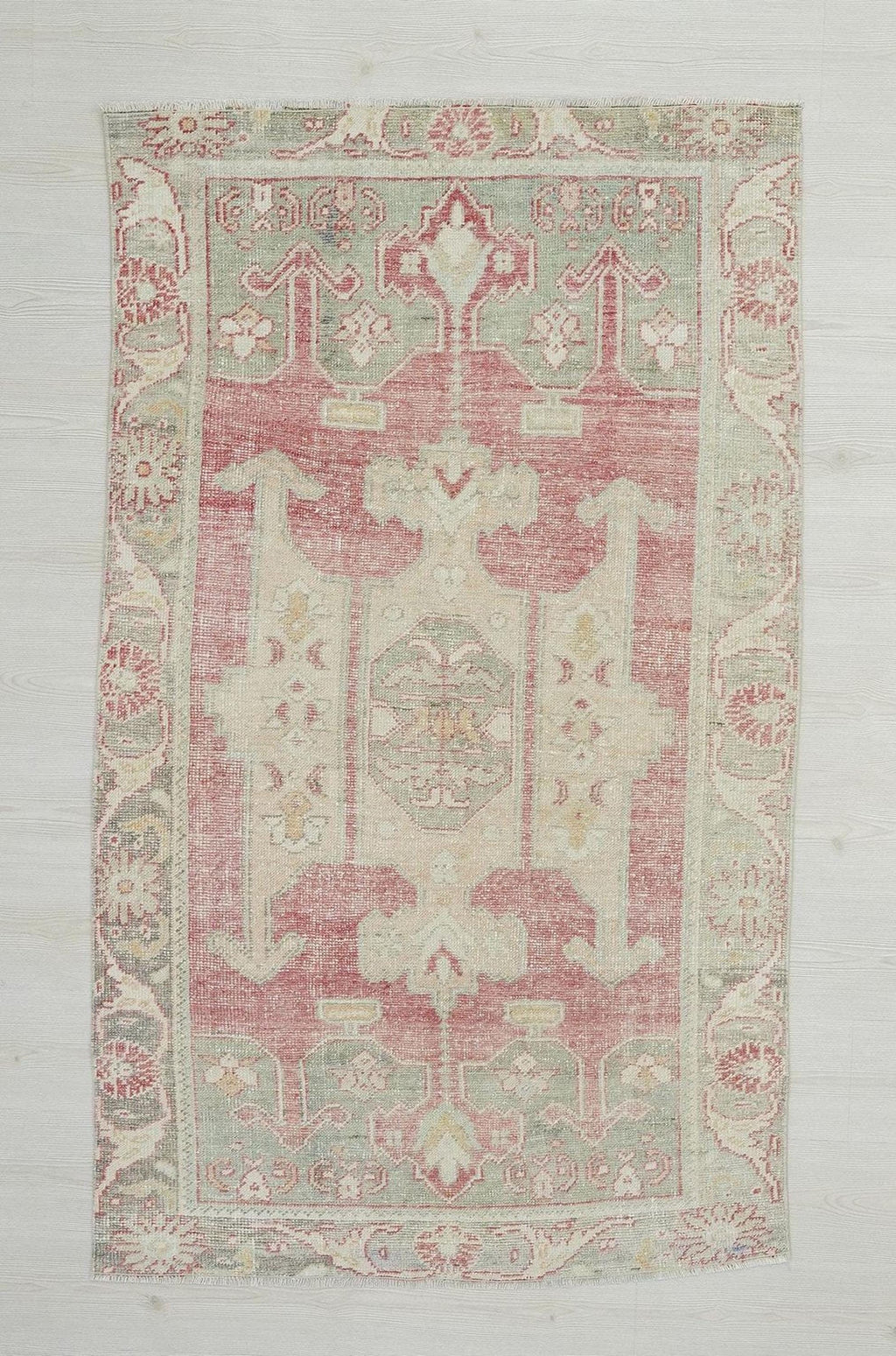 4x6 Vintage Turkish Oushak Rug: Handmade Wool, Mid-Century Modern Rugs.