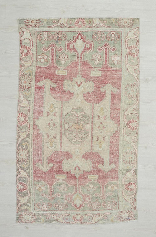 4x6 Vintage Turkish Oushak Rug: Handmade Wool, Mid-Century Modern Rugs.