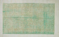 Vintage Turkish Oushak Rug 5x8: Green Mid Century Modern Carpet.