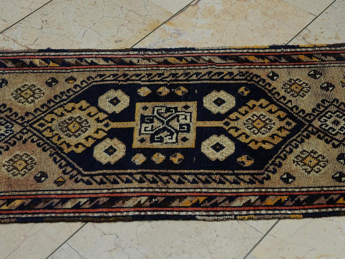 1940s Antique Kurdish Small Carpet Rug: 1.8x3.3 Feet,Wall Hanging Dowry Rugs.