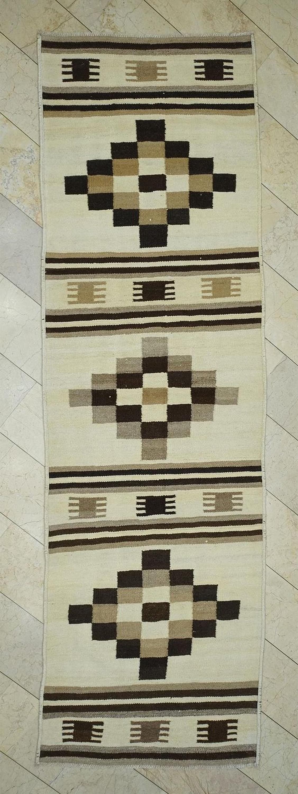 Neutral Flat Woven kilim Rug Runner,3.8x12.2 Ft,Wide And Long Minimalist Rugs