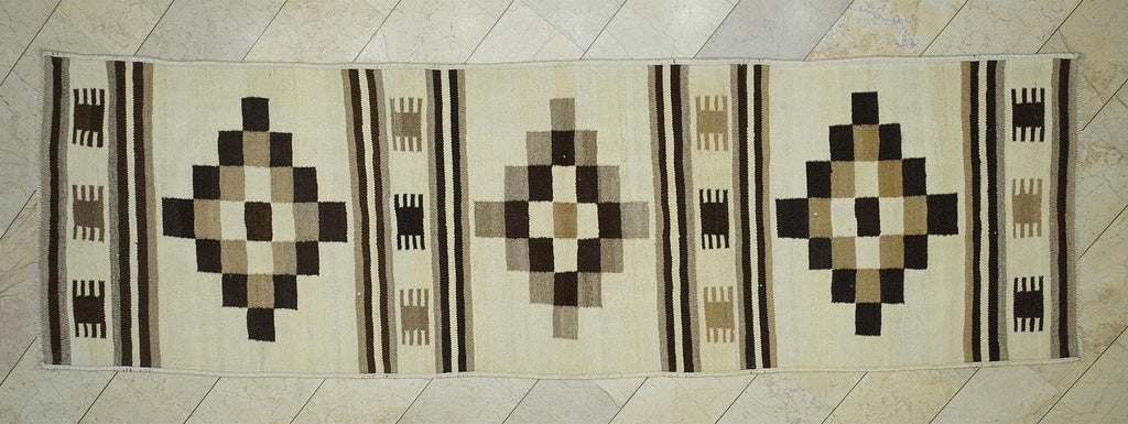 Neutral Flat Woven kilim Rug Runner,3.8x12.2 Ft,Wide And Long Minimalist Rugs