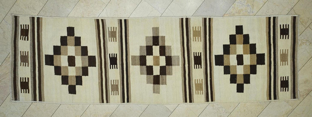Neutral Flat Woven kilim Rug Runner,3.8x12.2 Ft,Wide And Long Minimalist Rugs
