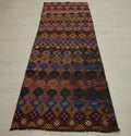 Vintage Turkish Kilim Rug Runner: Handmade Wool Embroidered Area Rugs (2.5x7.9 ft)