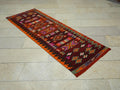 Tribal Kilim Rug Runner: 2.4x6.8 Ft, Small Size Flat Weave Wool Rugs