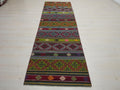 Vintage Turkish Kilim Rug Runner: 2.8"x10.3' Feet,Stripe Pattern Area Rugs.