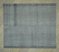 Fall Decor Minimalist Plain Silver Gray Stripe Turkish Handmade Kilim Rug,7.4x8.7 ft