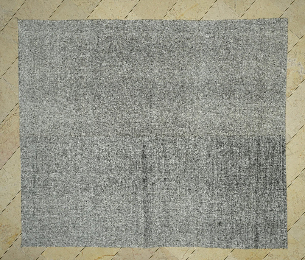 Large Gray Kilim Rug: Flat Weave Turkish Rugs 7,10"x9,4" Feet