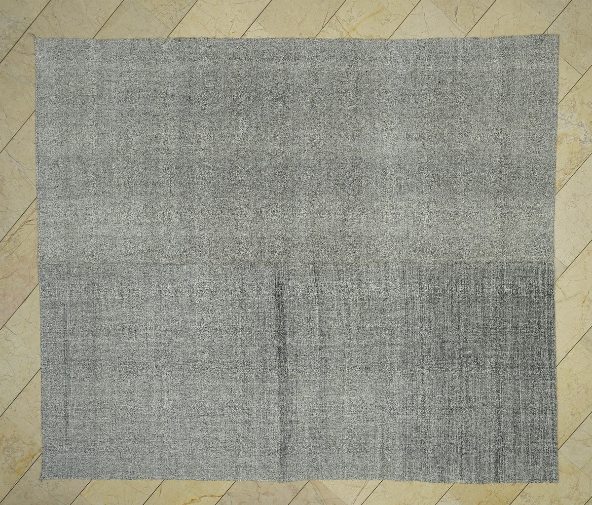 Large Gray Kilim Rug: Flat Weave Turkish Rugs 7,10"x9,4" Feet