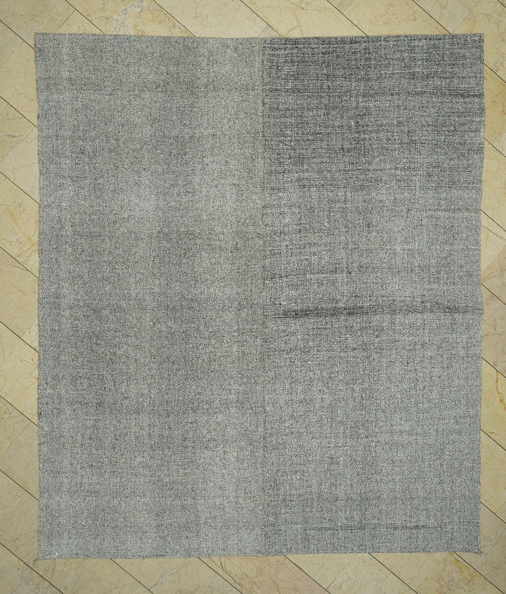 Large Gray Kilim Rug: Flat Weave Turkish Rugs 7,10"x9,4" Feet
