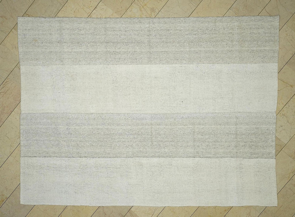 7x10 Summer Decor: Scandinavian Style Turkish Kilim Rug, Gray & White Home Living Floor Rugs.