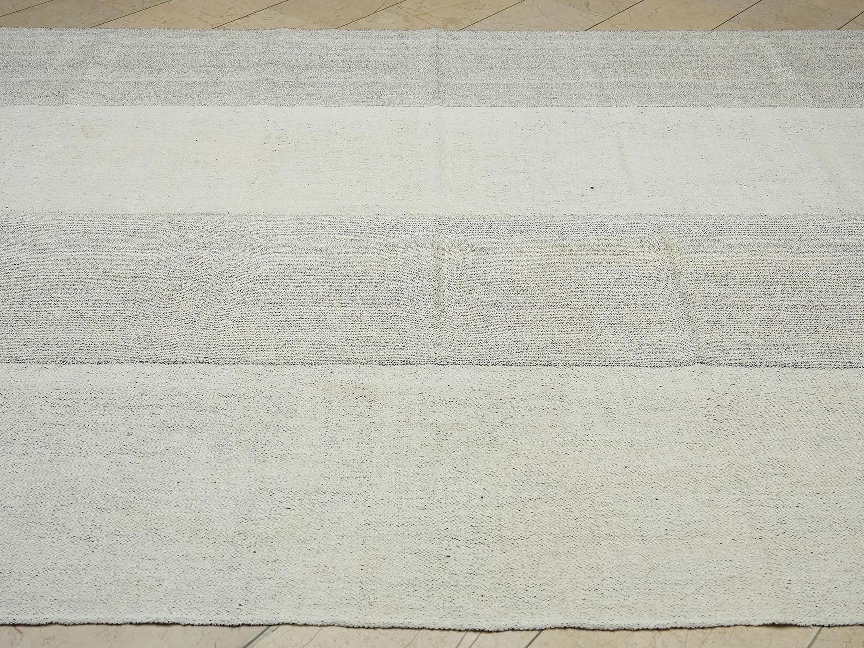 7x10 Summer Decor: Scandinavian Style Turkish Kilim Rug, Gray & White Home Living Floor Rugs.