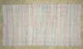 Handmade Turkish Kilim Rug: Minimalist Stripe Rag Rugs (6,1"x11,5" Feet)