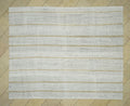 Mid Century Modern Striped Kilim Rug: Ivory & Light Brown, 7.4"x9.2"