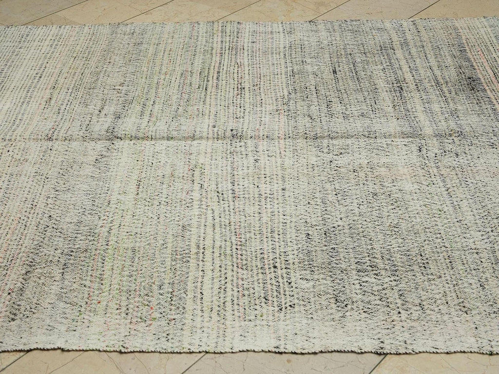 Handmade Turkish Kilim Rug 6x11: Minimalist Flat Weave Cotton & Goat Hair Rugs