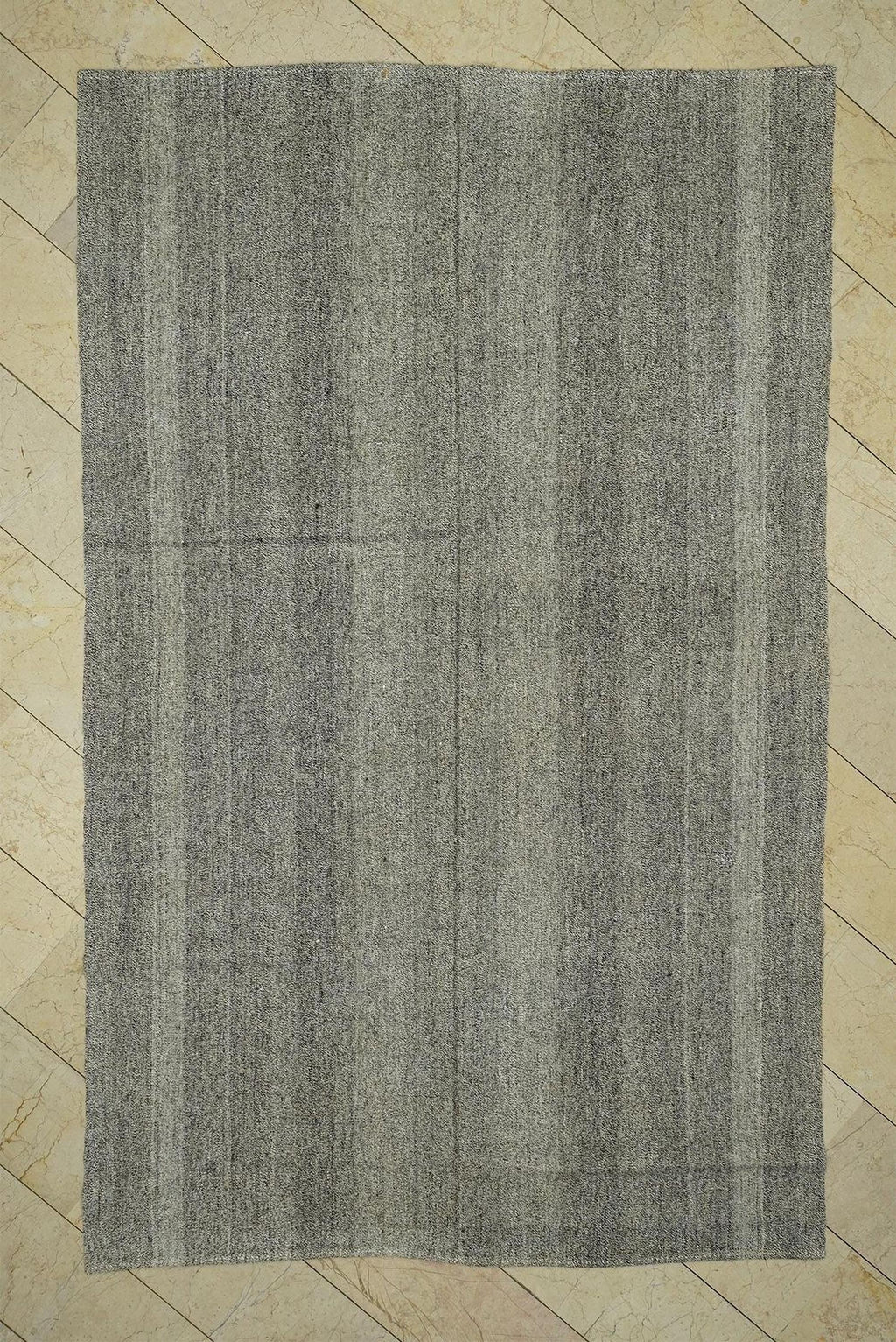Minimalist Gray Turkish Kilim Rug,6x10,Handmade Cotton & Goat Hair Rugs