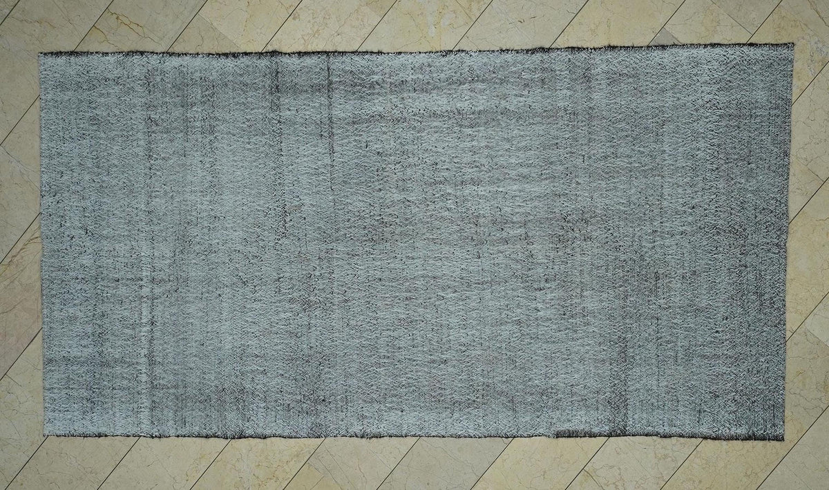 Vintage Gray Turkish Kilim Rug,5,3"x10,3" Feet,Minimalist Home Living Decor Rugs.