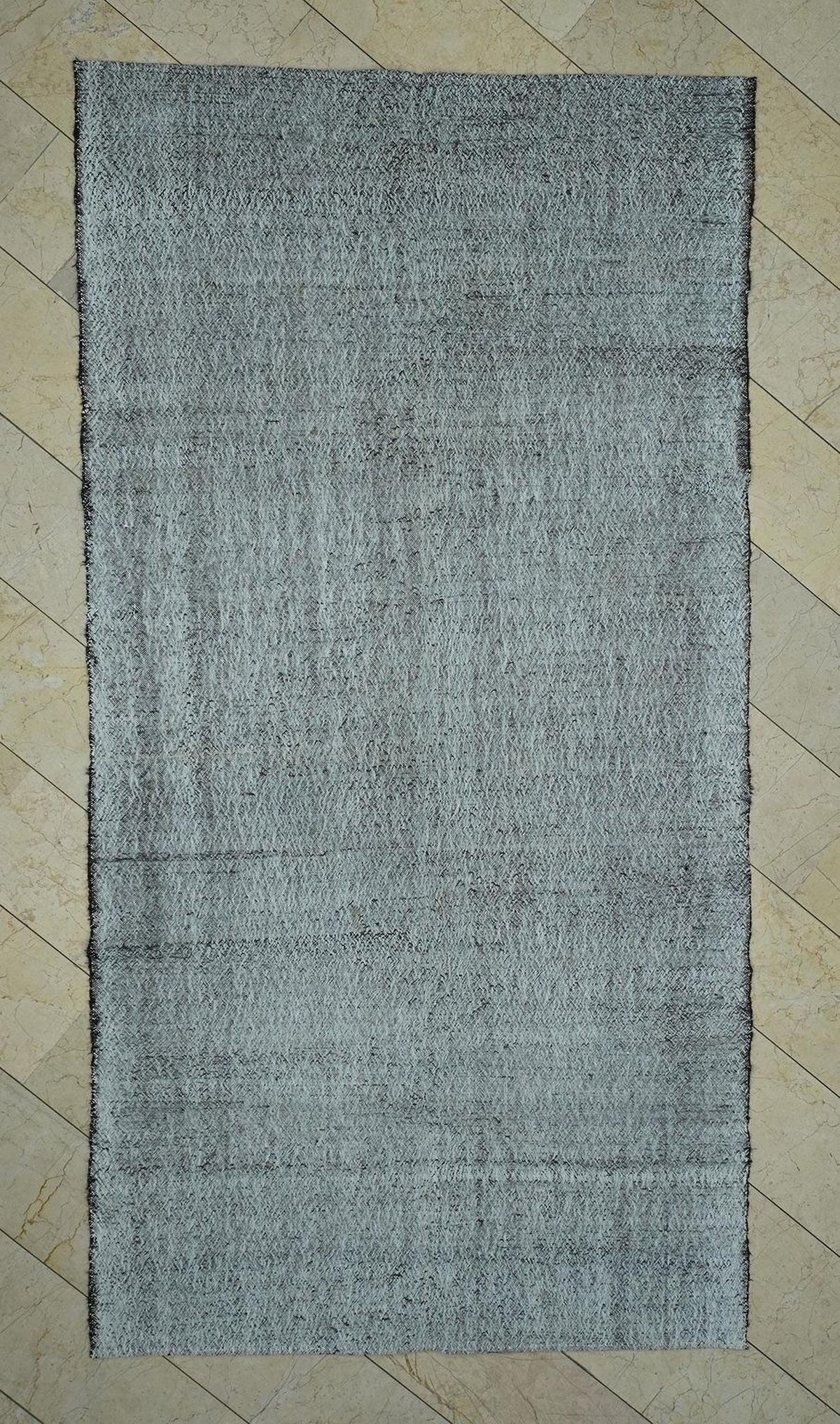 Vintage Gray Turkish Kilim Rug,5,3"x10,3" Feet,Minimalist Home Living Decor Rugs.