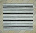 Minimal Decor Striped Flat Weave Turkish Kilim Rug: 6.3x7 Feet,Cotton & Goat Hair Rugs