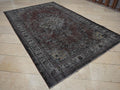 Vintage Overdyed Anthracite Black - Turkish Oushak Rug,6.1x9.7 Feet,Bohemian Style Home Living Rugs.