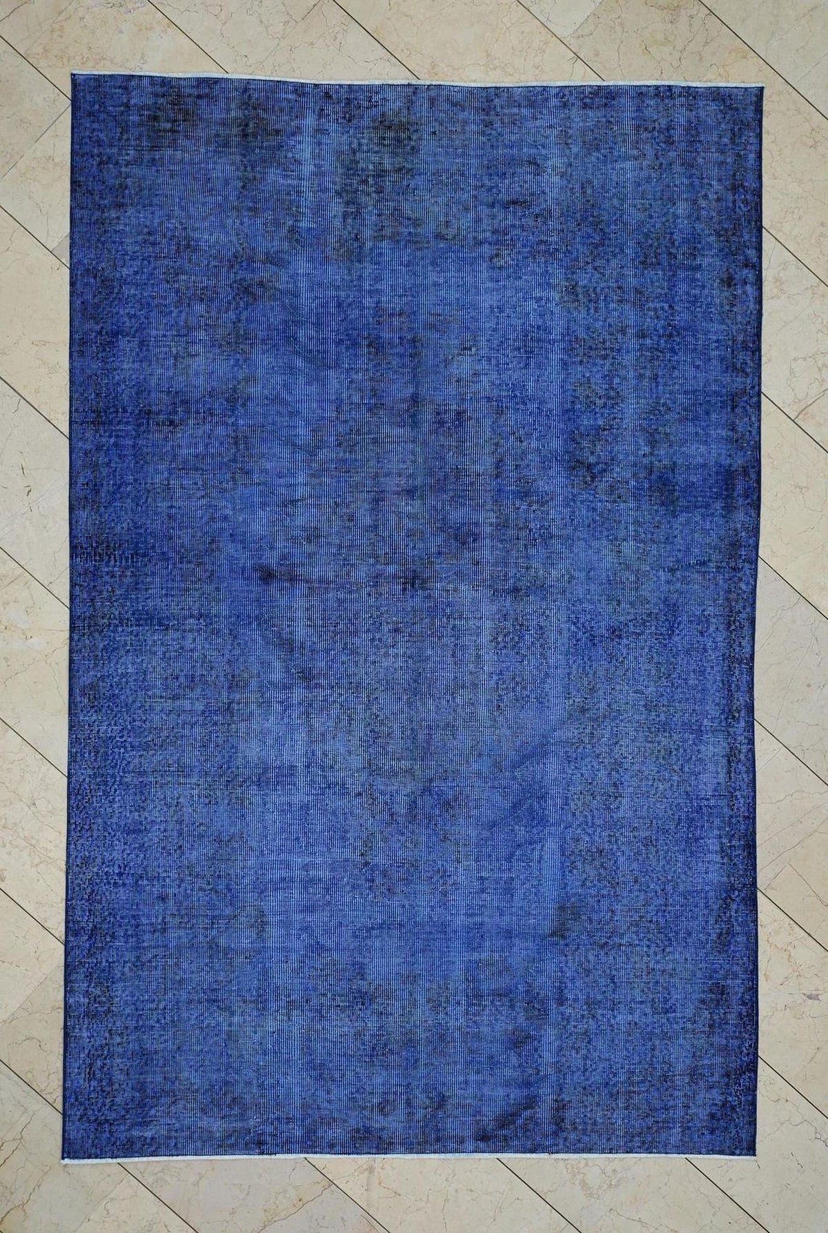 Vintage Overdyed Blue Oushak Rug - 5.5x8.5 Feet,Bohemian Style Home Living Decor Turkish Rugs.