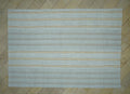 ivory & Terra-cotta Stripe Vintage Turkish Kilim Rug 9x12: Cotton And Goat Hair Handwoven Rugs.