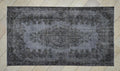 Overdyed Gray Vintage Turkish Oushak Rug: 5.2x9.6 Feet,Wool - Cotton Area Carpet.