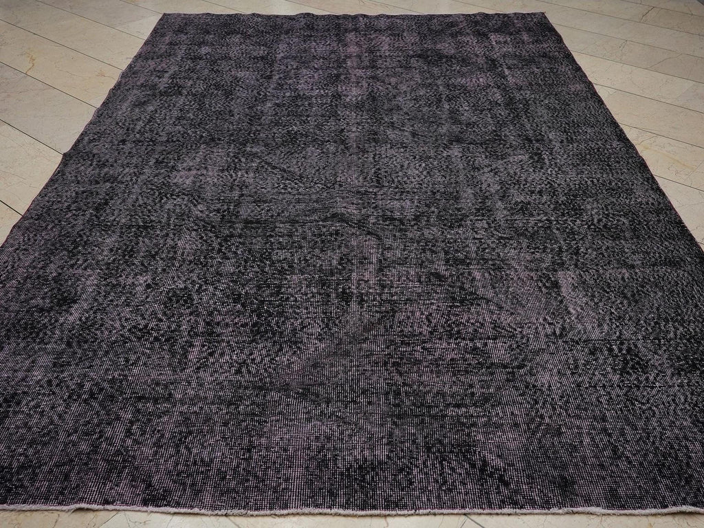 Purple Black Overdye Turkish Vintage Rug,6.7x10 Feet,Home Living Accent,Handmade Wool Rugs.