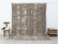7x10 Heriz Rug, Taupe Turkish Rugs, Neutral Vintage Wool Handmade Anatolian Carpet, Rustic Farmhouse