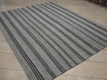 Large Turkish Flat-weave Rug: 6.8x8.6 Feet,Seasonal Outdoor Decor Scandinavian Style Rugs.