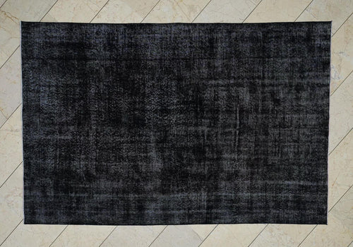 5x8 Overdye Black Vintage Turkish Rug: Moody Decor, Handmade Area Rugs.