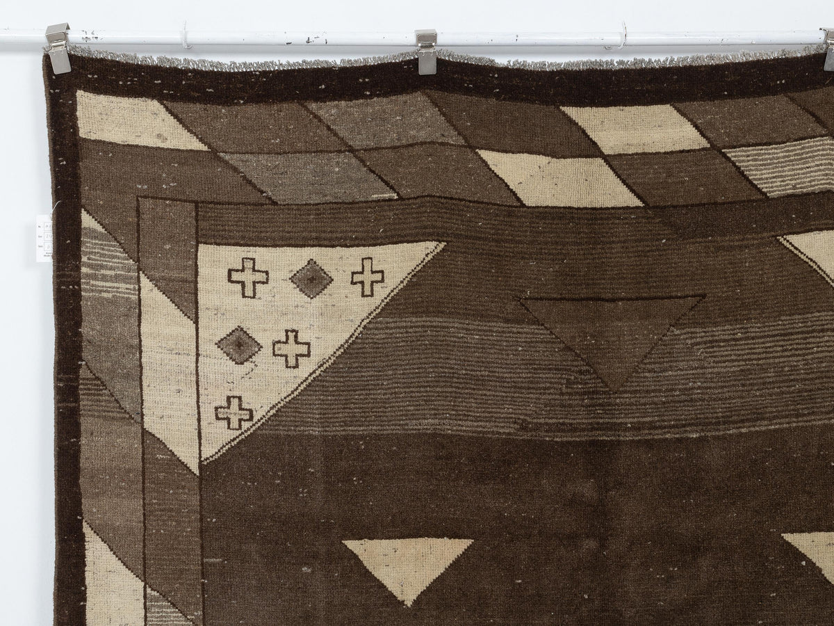 Vintage Moroccan Rug 7x10 Brown Tribal Handmade Wool Area Neutral Berber Minimalist Decor Rugs