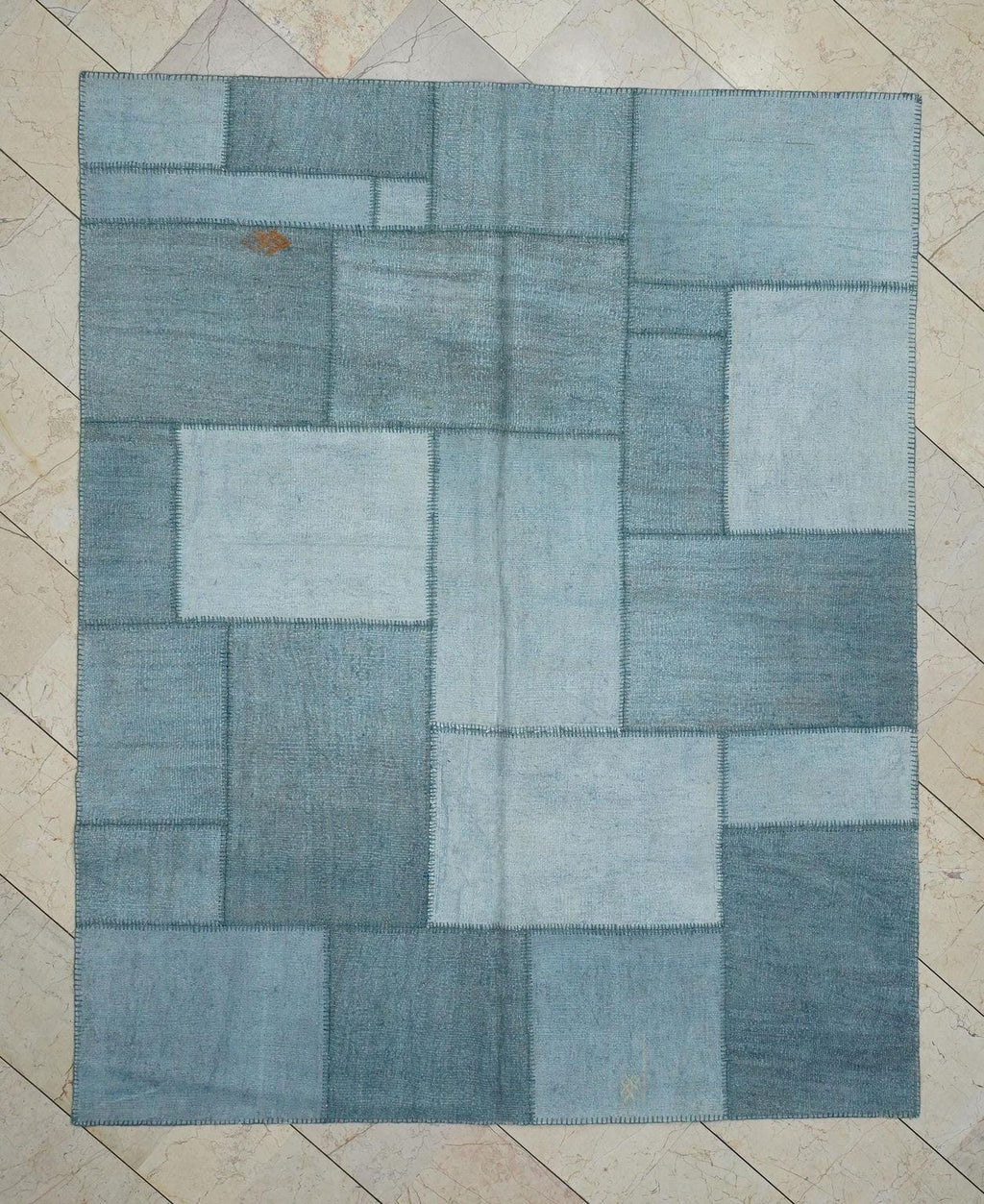 Turkish Vintage Hemp Kilim Patchwork Rug: 6,3x7.8 Feet,Home Living Accent Handmade Rugs.