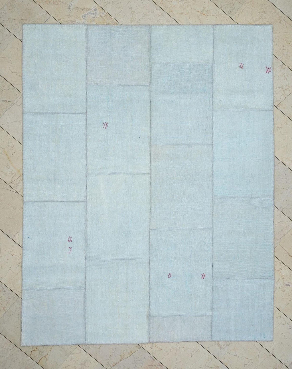 Organic Hemp Kilim Patchwork Rug: 6.5x8.2 Feet,Home Living Accent,Turkish Handmade Rugs.