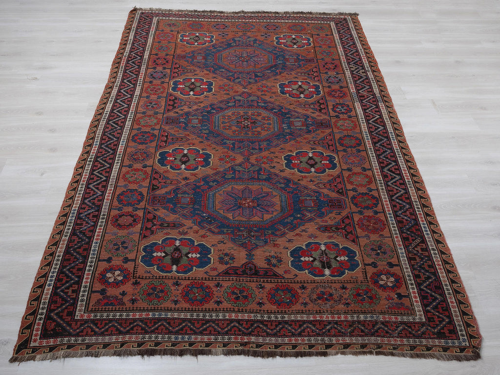 Rare Antique Handmade Soumak Kilim Rug, 6,7x10,6 Feet,Turkish Wool Rugs.