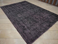 Purple Black Overdye Turkish Vintage Rug,6.7x10 Feet,Home Living Accent,Handmade Wool Rugs.