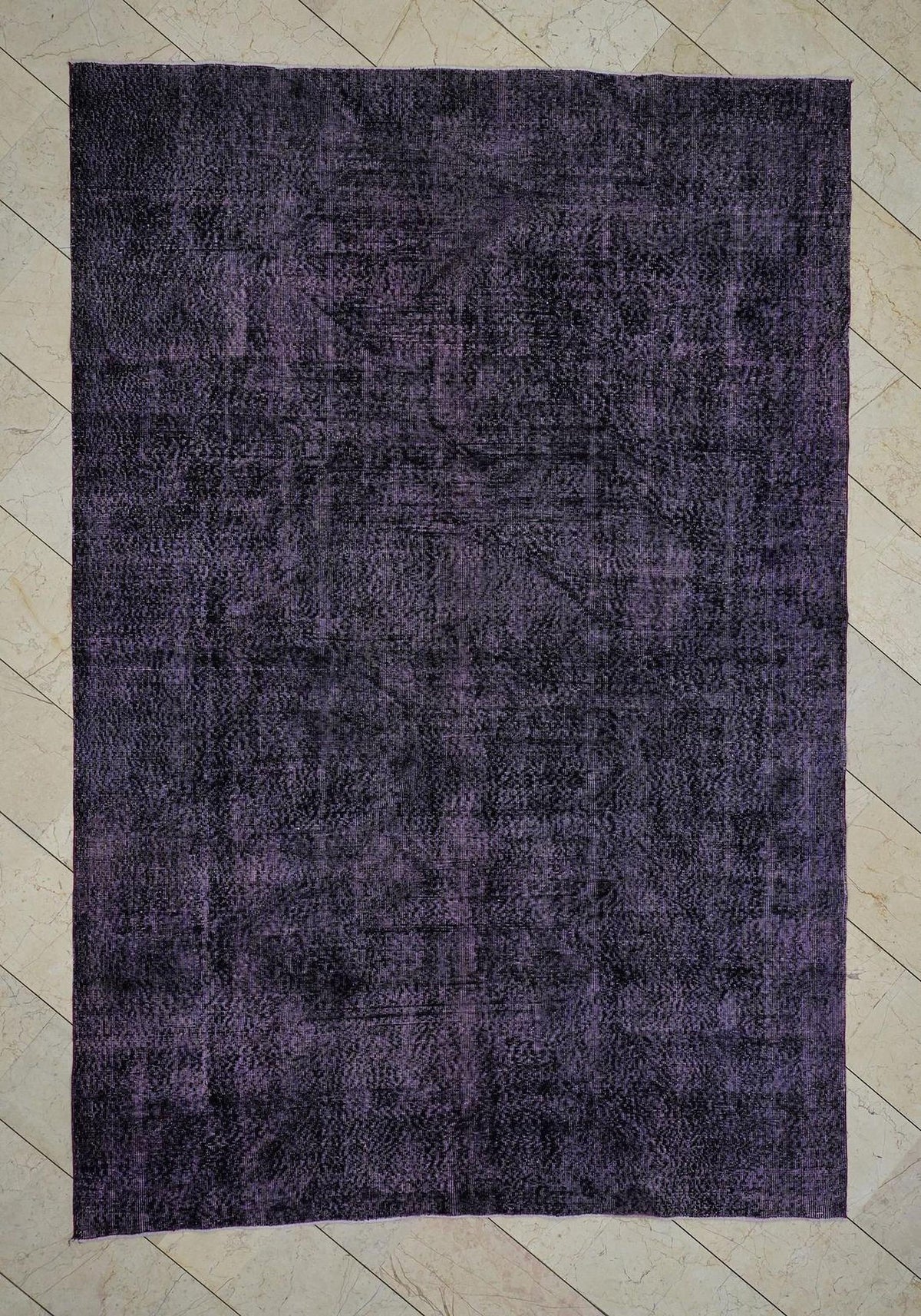 Purple Black Overdye Turkish Vintage Rug,6.7x10 Feet,Home Living Accent,Handmade Wool Rugs.