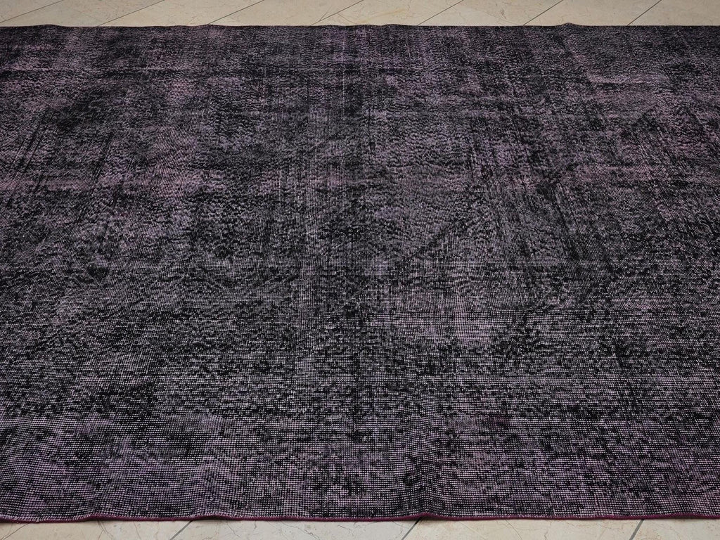 Purple Black Overdye Turkish Vintage Rug,6.7x10 Feet,Home Living Accent,Handmade Wool Rugs.