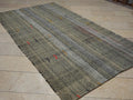Neutral Colors Scandinavian Style Turkish Kilim Rug: 5x9 Feet,Flat Weave Stripe Rugs