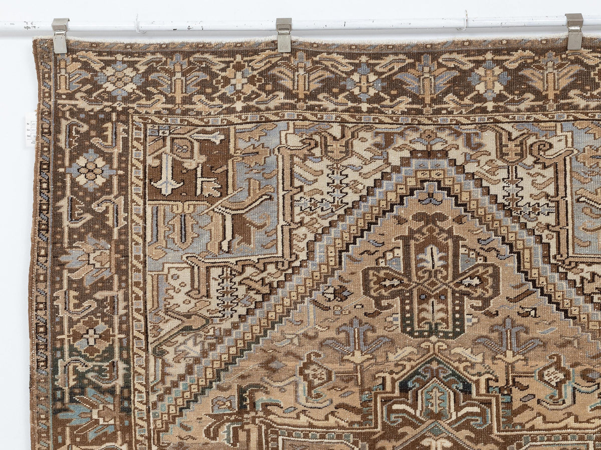 6x9 Taupe Brown Oushak Rug, Vintage Turkish Wool Area Handmade Anatolian Rugs, Farmhouse Decor