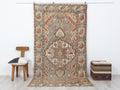 Antique Turkish Wool Rug, 5,3x9,5 Feet,Low Pile Handmade Area Rugs.