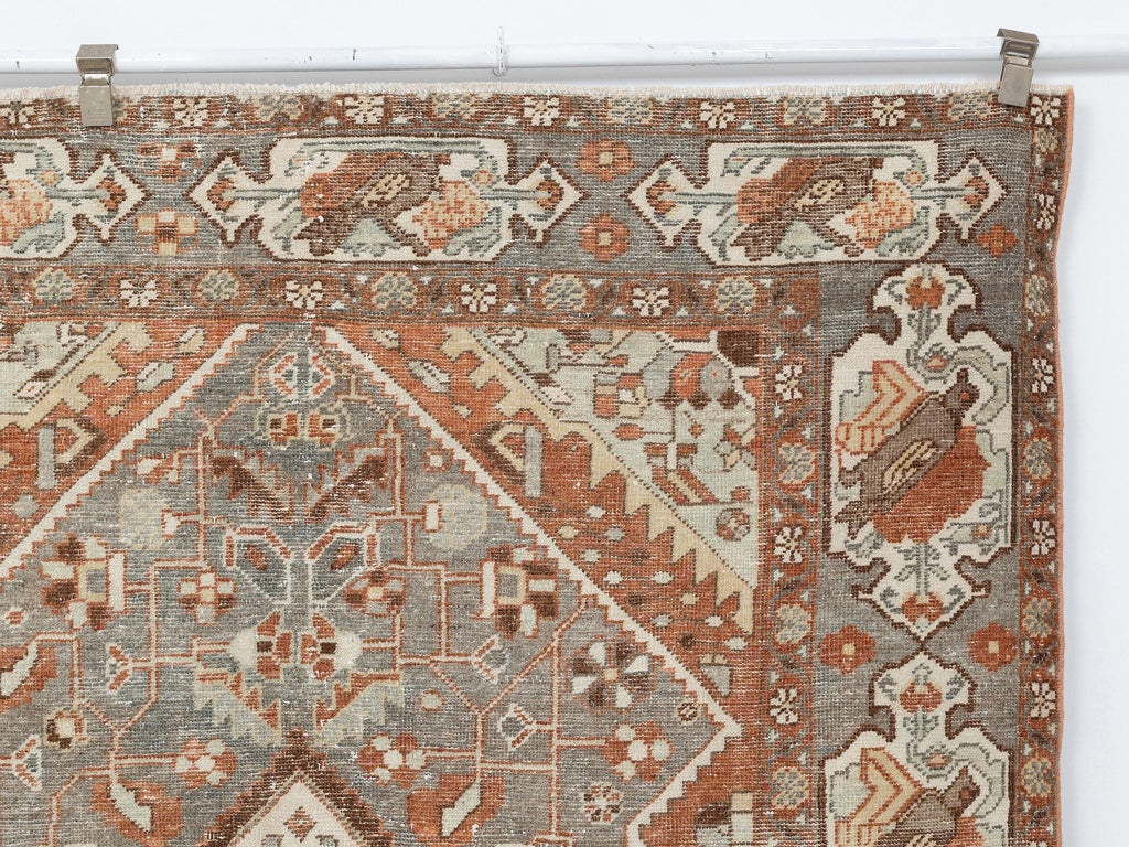 Antique Turkish Wool Rug, 5,3x9,5 Feet,Low Pile Handmade Area Rugs.