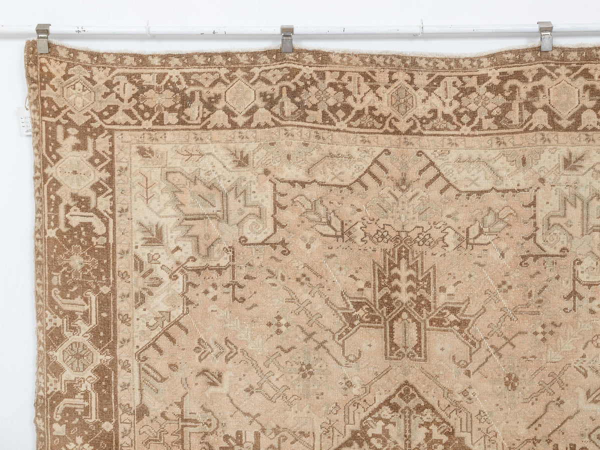 8x11 Anatolian Rug, Beige Turkish Rugs, Neutral Vintage Wool Handmade Carpet,Luxury Farmhouse Decor.